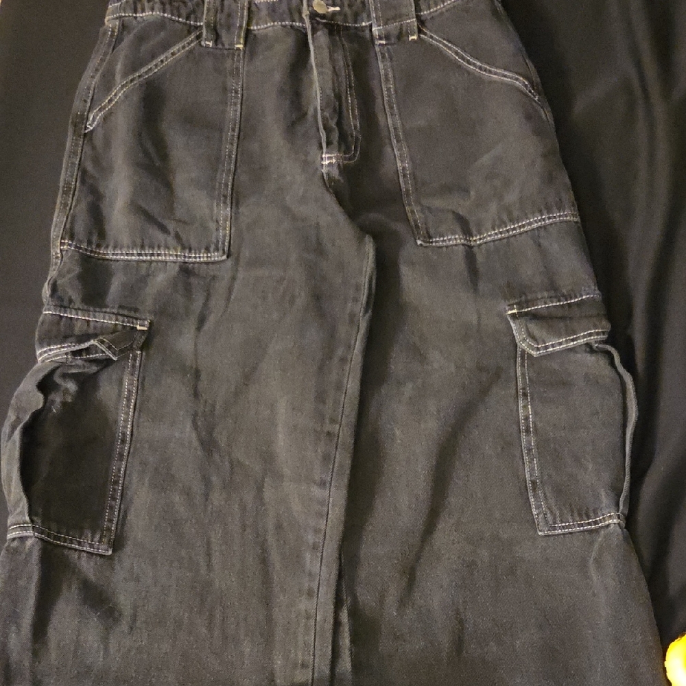 RSQ Womens Black Cargo Jeans